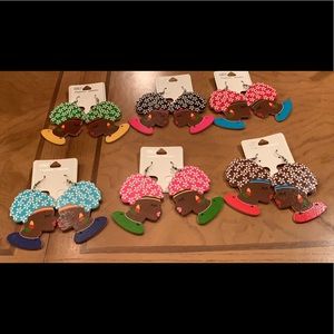 Beautiful wooden African Queen Earrings